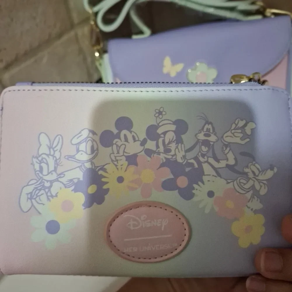 Her Universe Mickey Mouse Floral Pastel Colors Crossbody Bag & Wallet Set NWT